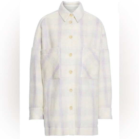 Iro Paris Banghor Checked Brushed-Felt Jacket - Off-White NWT - Picture 4 of 9